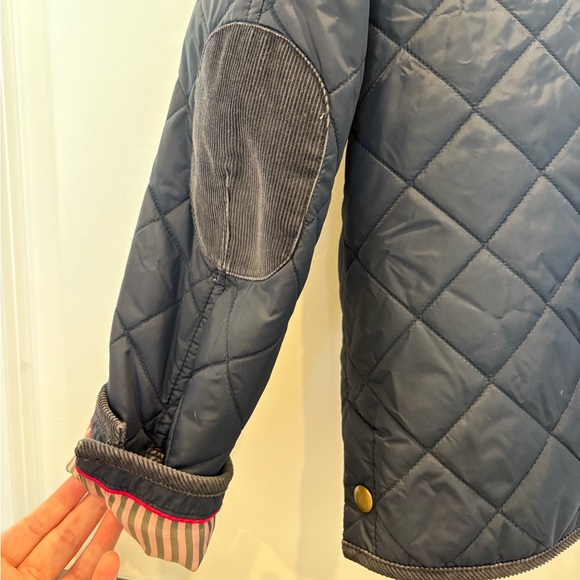 Jack Wills Navy Quilted Chore Jacket with Corduroy Collar and Elbow Pads - Picture 5 of 8